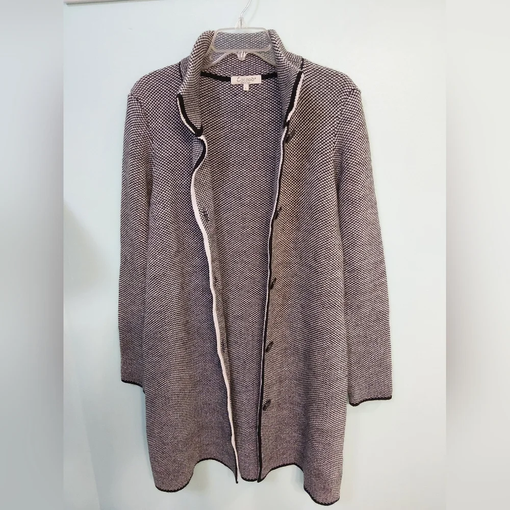 FREE SHIP. Cocogio Wool Italian Long Cardigan Coat Size Large